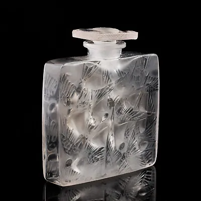 Rene Lalique Hirondelles Vintage Glass Perfume Bottle Pre-War Signed C1920 R • $1750