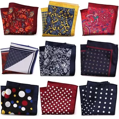 Pocket Square Handkerchief - Paisley Dot Chest Hankies Men Fashion Accessories • $14.37