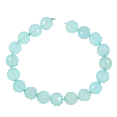 4PC Sea Blue Chalcedony Faceted Round Loose Beads 10mm  Grade AA #59086 • $14.99