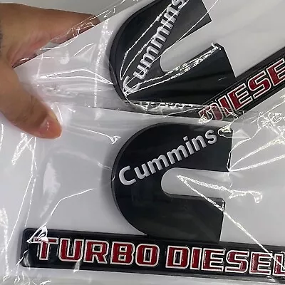 2X Cummins Turbo Diesel Emblems Badges For 2500 3500 Fender Side Door Nameplate • $17.99