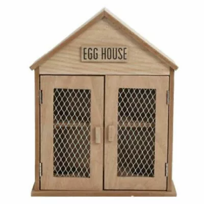 Rustic Wooden Chicken Egg Holder House Kitchen Storage Cabinet • £14.50