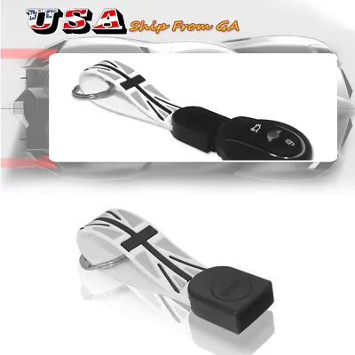 Black&Gray Union Jack Keychain Silicone Key Holder For MINI Cooper F55 F56 F60 • $8.99