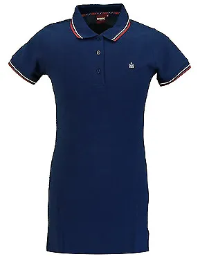 Ladies Merc London Classic Retro Mod Pique Polo Dress Kara - Navy Blue • $62.22