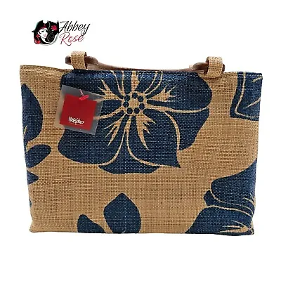 Mossimo Supply Co Woven Floral Print Tote Bag With Wooden Handles • $15