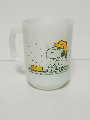 1958 Fire King SNOOPY Mug  I Hate It When It Snows On My French Toast!  Peanuts • $19.99