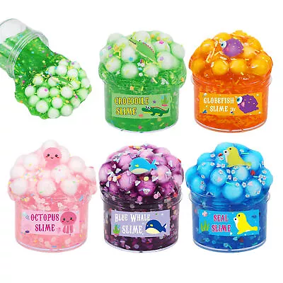 5Pcs Jelly Cube Slimes Kit Fluffy Cube Kit Slimes Crystal Glue Boba Slimes • $34.99