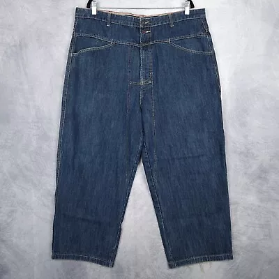 Vintage Marithe Francois Girbaud Jeans Mens 40 Blue Baggy Relaxed Fit CROP Y2K • $49.88