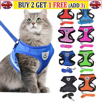 Dog Harness Puppy Pet Soft Adjustable Comfortable Reflective Breathable Vest UK • £3.97