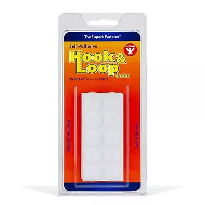 Self Adhesive Coins - 15 Hook And Loop Fastener Sticky Dots 5/8 Inch Circles � • $13.89