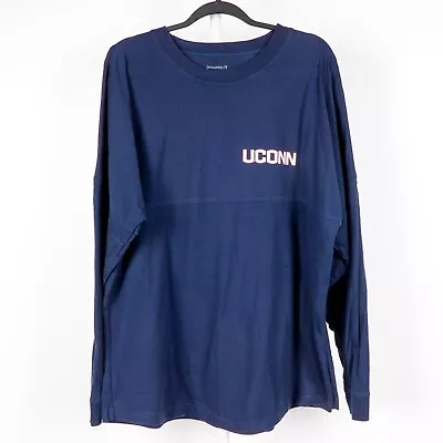 UConn Huskies Spirit Jersey XL Adult Long Sleeve Shirt Blue Connecticut Cotton • $15.93