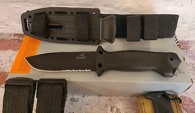 GERBER LMF II Infantry Knife With Sheath All Black Partially Serrated *BRAND NEW • $85.99