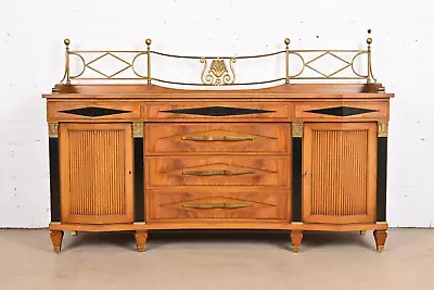 Grosfeld House Hollywood Regency Mahogany Sideboard Or Bar Cabinet • $3995