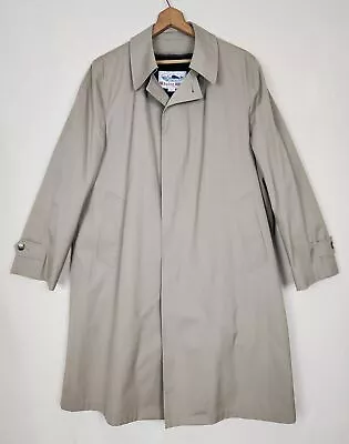 WHALING Mfg. Co. Mens Poly Cotton Blend Trench Over Coat W/ Zip-Out Liner 42 R • $79.99