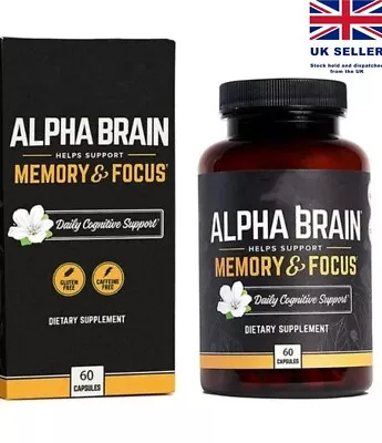 Alpha Brain Memory & Focus Capsule Cognitive Supplement Men&Women Nootropic 2025 • £29.99