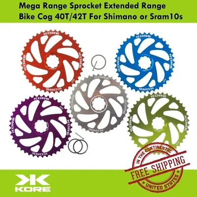 Kore Mega Range Sprocket Extended Range Bike Cog 40T/42T For Shimano Or Sram10s • $16.90