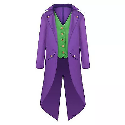 The Joker Cosplay Costume Batman The Dark Knight Carnival Men's Fancy Dress Suit • $52.67