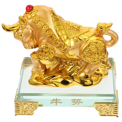 Zodiac Cow Figurine Bull Sculpture Chinese Ox Decoration Bull Statue • £20.39