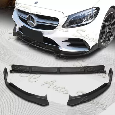 For 2019-2021 Mercedes W205 C-Class Unpainted Black Front Bumper Body Kit Lip • $52.99