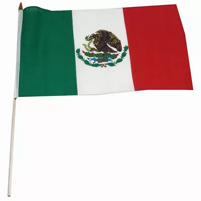 12x18 12 X18  Mexico Mexican Stick Flag Wood Staff (24 Inch Staff) • $8.88