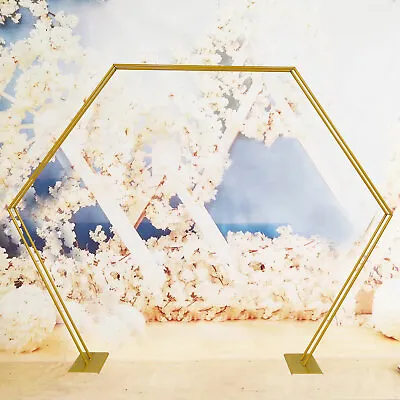 $83.62 • Buy Heavy Duty Metal Hexagon Arch Wedding Backdrop Stand Frame Flower Balloon Decor