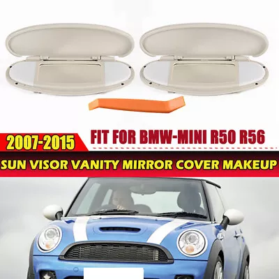 2X Sun Visor Vanity Mirror Cover Makeup Beige For BMW Mini R55 R56 R60 2007-2014 • $29.99