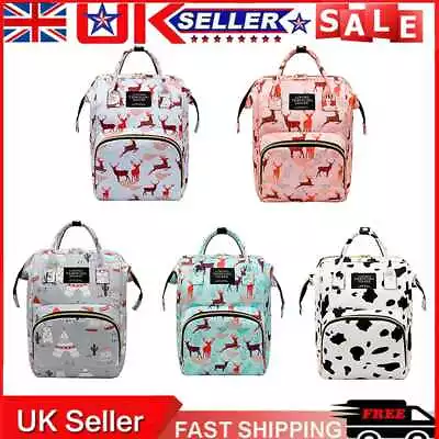 £10.55 • Buy Casual Zipper Backpack Cow Print Schoolbag Sports Outdoor Oxford Cloth Mummy Bag