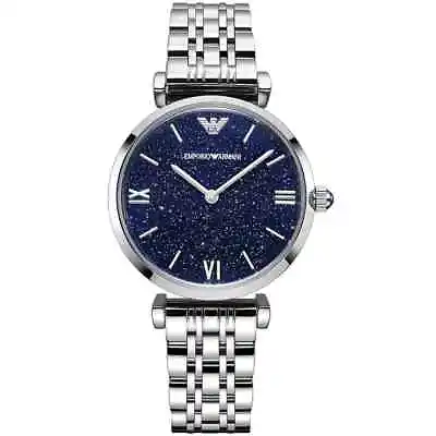 NEW Genuine EMPORIO ARMANI Blue Dial 32 Mm Stainless Steel Women's Watch AR11091 • $209