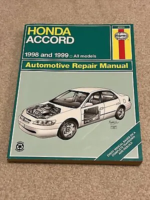 Honda Accord 1998 And 1999 All Models Haynes Comprehensive Repair Manual 42014 • $14.99