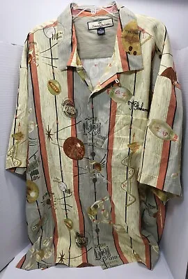 Tommy Bahama Silk Button Up Bowling Shirt Luau Lanes  #129 • $60