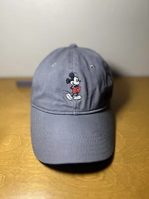 Disney Mickey Mouse Dad Hat Cap Gray Baseball Hat Cap Adjustable Adult EUC • $10