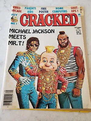 Vintage CRACKED Magazine Issue #206 Sept 1984 - Michael Jackson Meets Mr. T! • $3