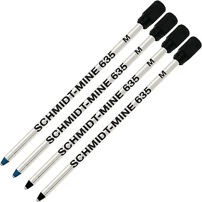 Schmidt 635 D1 Mine Ballpoint Refill - Blue Black Ink (Tip 0.7mm) - Pack Of 4 • $6.95