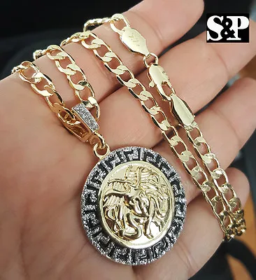 Luxury Gold PT Medusa Head Pendant W/ 3mm 20  Cuban Chain Hip Hop Necklace  • $13.99