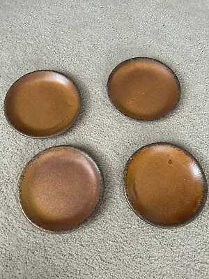 Set Of 4 VTG USA McCoy Pottery Canyon Mesa 7.5  Salad/Dessert Plates Flair Edge • $29.95