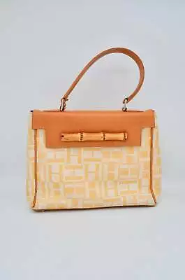Mario Hernandez Signature Orange Canvas Leather Crossbody Satchel Handbag Top H • $119