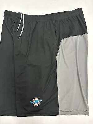 Miami Dolphins Black Grey Majestic Mens  Performance Shorts Dri Fit New • $21.99