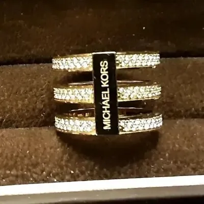 Michael Kors Gold Pave Crystal Tri Ring - Size 6 • $17.50