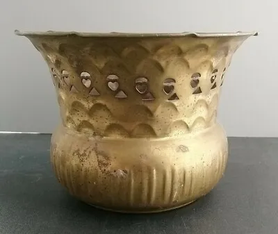 Antique Middle Eastern Bowl Brass Metal Yellow 18cm Wide At Top 13cm Tall • $19.17