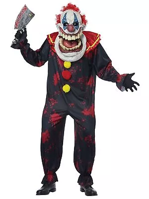 Die Laughing Clown & Big Mouth Mask Killer Evil Jester Horror Adult Mens Costume • $116.80