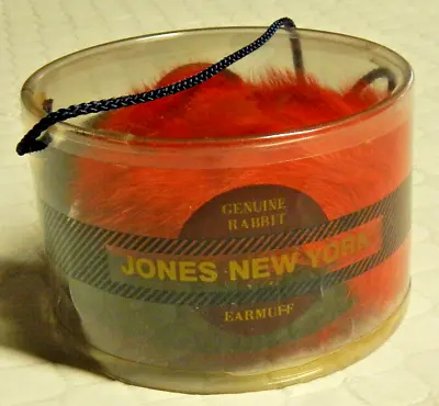Rabbit Fur Ear Muffs & Original Box Junes New York Red W/ Black Vintage NOS 1991 • $29.99