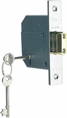 Yale PM562CH67 Hi-Security BS 5 Lever Mortice Dead Lock 64mm 2.5  Polish Chrome • £22.99