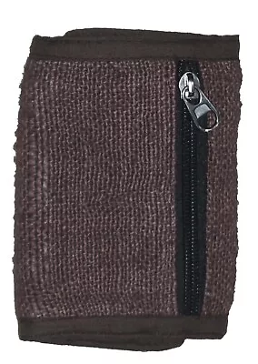 Handmade Himalayan Hemp Unisex Trifold Mini Malist Wallet With Zip And Pockets • $12.49