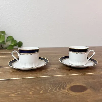 Kahla Echt Kobalt - Coffee Cup And Saucer Vintage Set Of 2 • $69.30