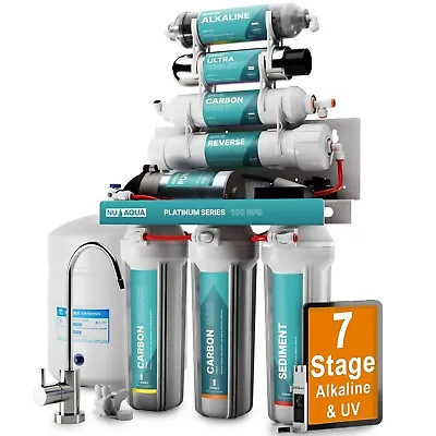 NU Aqua 100GPD Under Sink Reverse Osmosis Water Filter System With Booster Pump • $329.95