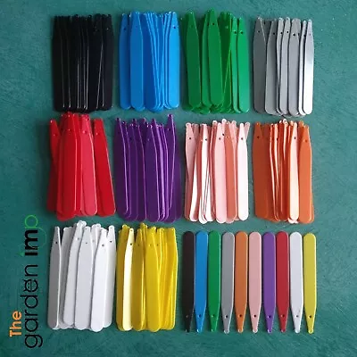 £4.59 • Buy 100 4  Coloured Plastic Garden Plant Labels. Seed Trays Plugs Pots Tags Markers