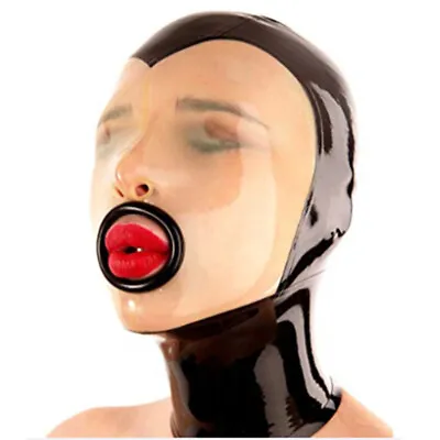 Latex Hood With Rolled Mouth Hole Back Zipper Exotic Rubber Mask Club Party Wear • $44