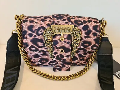 Versace Jeans Couture Animal Print Nylon Fabric Baroque Buckle Bag New With Tags • £149.99