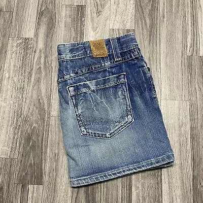 BKE Stretch A-Line Blue Denim Jean Mini Skirt Women's Size 29 • $27