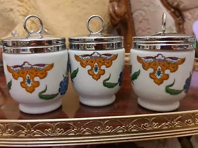 *3 King Size Royal Worcester Egg Coddlers Palmyra Pattern • £70