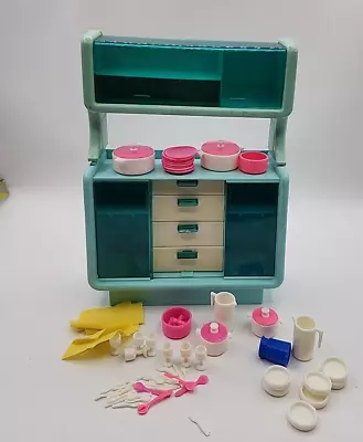 Vintage 1978 Barbie Dream House Furniture China Hutch & Dishes • $29.99